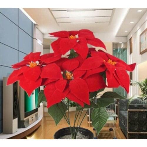Artificial plants artificial flower christmas red artificial flower small poinsettia plants