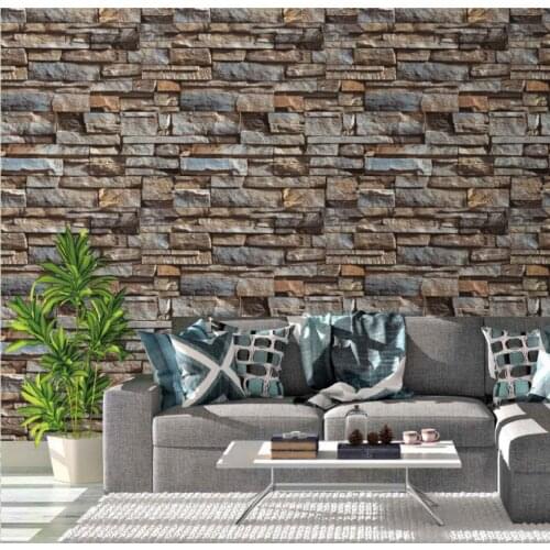 Red Grey Vintage Rustic Stone Brick Wallpaper Roll Living Room Bedroom Restaurant Background Loft 3d Wall Paper