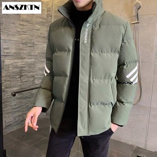 ANSZKTN new Padded jacket mens new style with velvet padded jacket mens thick warm coat casual cotton clothing youth fashion