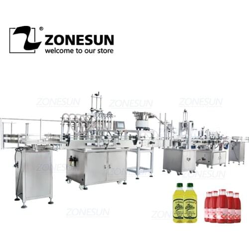 ZONESUN ZS-FAL180R Filling Capping And Labeling Machine Cooking Oil Bottle Packing Labels Liquid Automatic Production Line