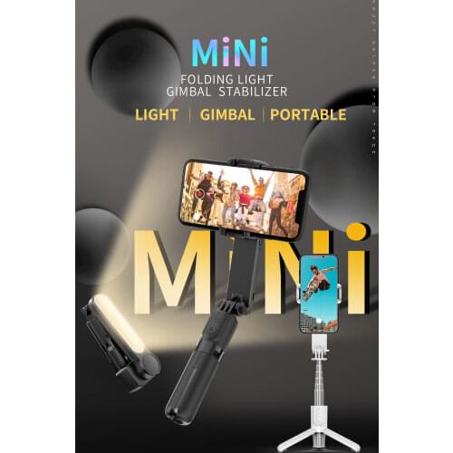 Mini Gimbal Stabilizer Foldable Tripod Selfie Stick With Fill Light Automatic balance Bluetooth-compatible Wireless Remote Live