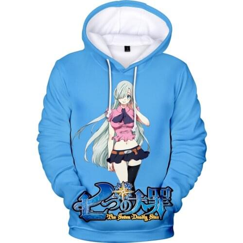 Nanatsu No Taizai The Seven Deadly Sins 3D Hoodies Men women Anime The Seven Deadly Sins Mens 3D Hoodies Casual Sweatshirt