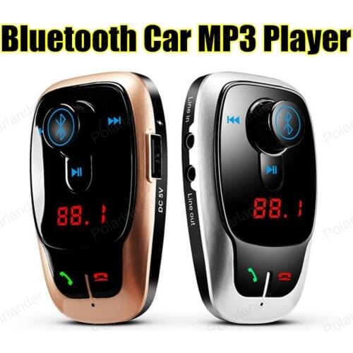 New Bluetooth Handsfree CarKit Bluetooth FM Transmitter MP3 Player Car Kit Charger For Smart Phone