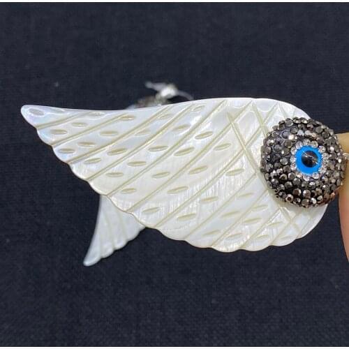 Natural White Shell Pendant Jewelry Making Supplies Handmade DIY Wing-shaped Charm Jewelry Shell Pendant Necklace Gift Wholesale