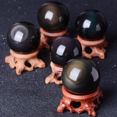 Rainbow obsidian crystal ball quartz minerales gemstones feng shui home decor reiki healing stones pedras para artesanato