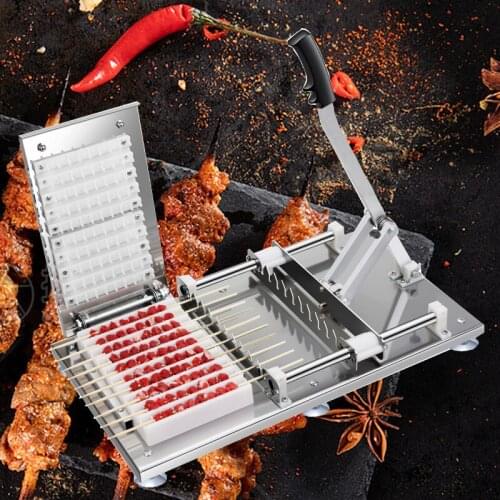 Manual mutton kebab machine / BBQ bamboo skewer machine/ satay string making machine