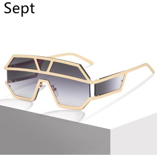 Sept Womens Goggles Retro Glasses Oversized Sunglasses Luxury Brand Mens Mirror Gradient Sunshade Sunglasses