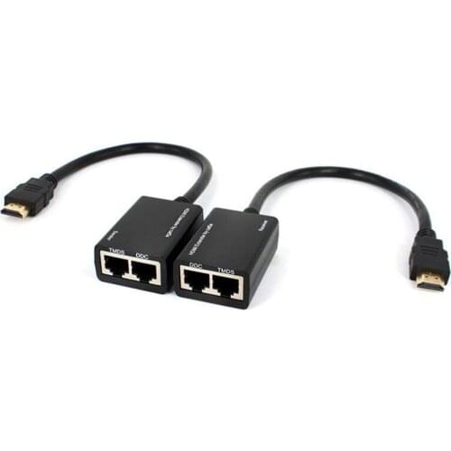 TX/RX 30M CAT6 Signal Network Cable with IR Transmitter + Receiver with for CCTV HDTV DVD 1080P HDMI-compatible Extender