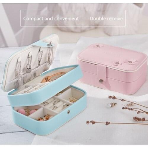 Jewelry Box Travel Comestic Jewelry Casket Organizer Makeup Lipstick Storage Box Beauty Container Necklace Birthday Gift