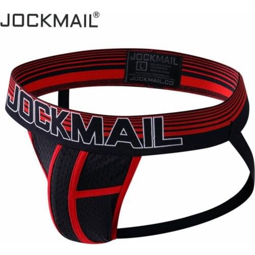 Jockmail mSexy Gay Men Underwear Male Lingerie Jockstrap G String Thongs Mens Underpants Pure Mesh Briefs Panties Jock Strap