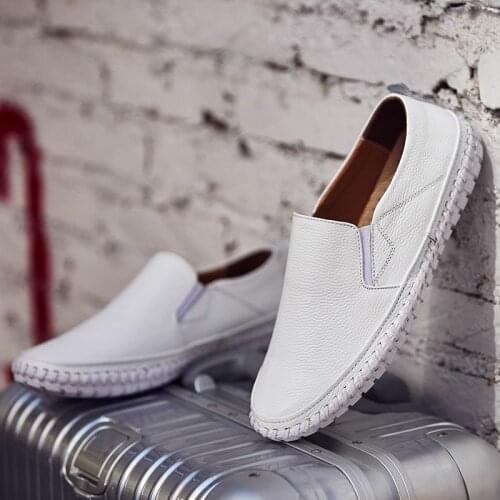 Big Size 38-50 Men Casual Shoes Genuine Leather Men Sneakers Handmade Slip on Outdoor Shoes Fashion Loafers Men Shoes Moccasins