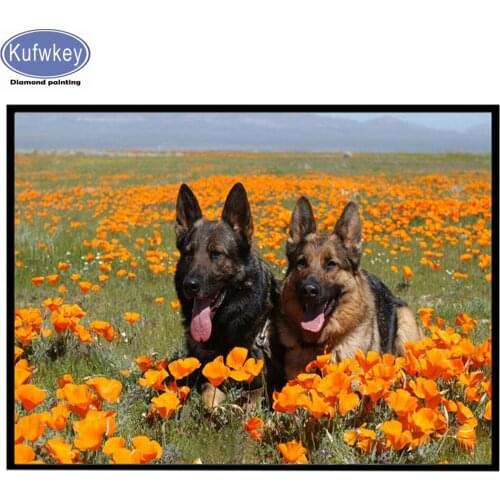 Home Decoration 5D Diamond Painting German Shepherd Full Square Drill Embroidery Rhinestone animal dog Picture Handcraft Kit
