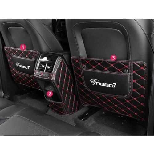 Lsrtw2017 Fiber Leather Car Seat Anti-kick Cover Protector Chery Tiggo 7 Pro 2020 2021 Tiggo7 Accessories Auto