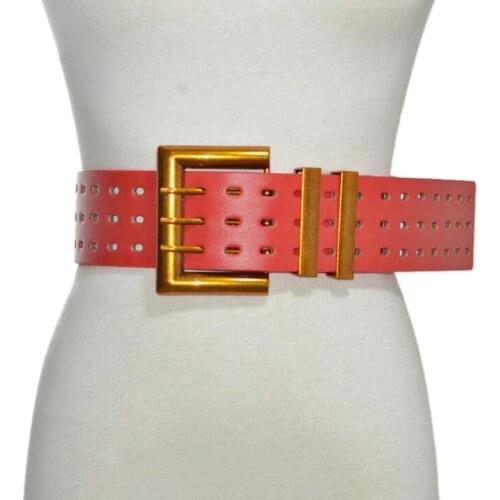 Womens runway fashion pu leather Cummerbunds female Dress Corsets Waistband Belts decoration wide belt R2390