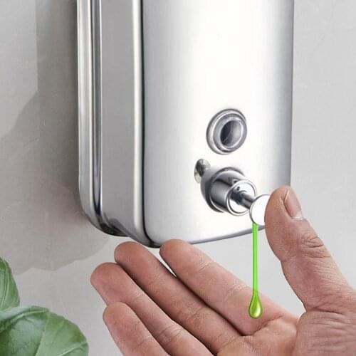 Liquid Soap Dispenser Wall Mounted Bathroom Hotel Shampoo Container stainless steel hand soap dispenser Soap Bottle 500ml