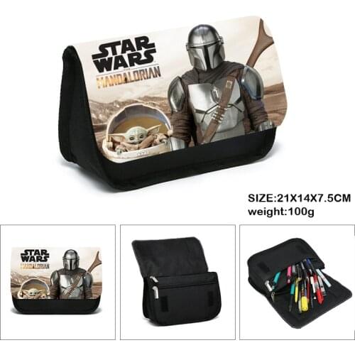 Star Wars Mandalorian Baby Yoda Character toys Student Anime Stationery Box Child High-capacity Pen Case Bag kids birthday Gift