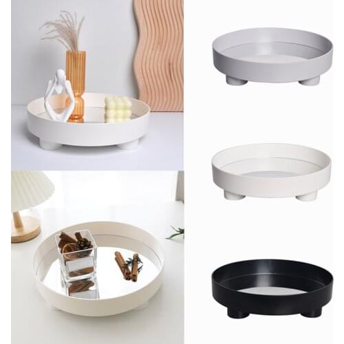 1Pc Creative Round Storage Tray Fruit Food Serving Pallet Desktop Sundries Organizer Home Decorative Jewelry Display Plate