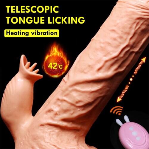 10 Frequency Huge Heating Dildo Vibrator Telescopic Simulation Penis Women G Spot Wireless Remote Dildo Vibrator Sex Shop
