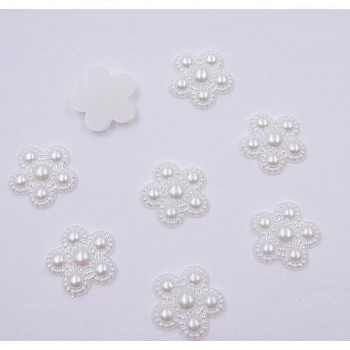 18mm Flower FlatBack Cabochon Imitation Plastic ABS Pearl Beads For DIY Craft Clothing scrapbook Making 200pcs