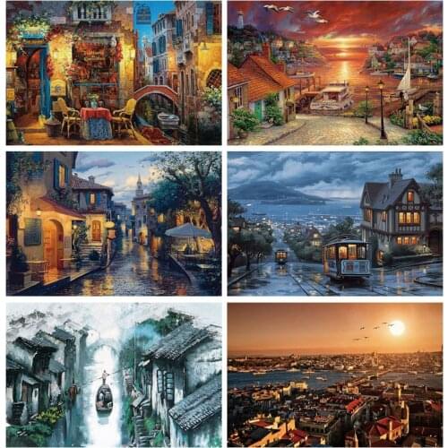 5D DIY Venice London Countryside View Diamond Painting Full Drill Embroidery Cross Stitch Mosaic Home Decor Craft Kit Gift