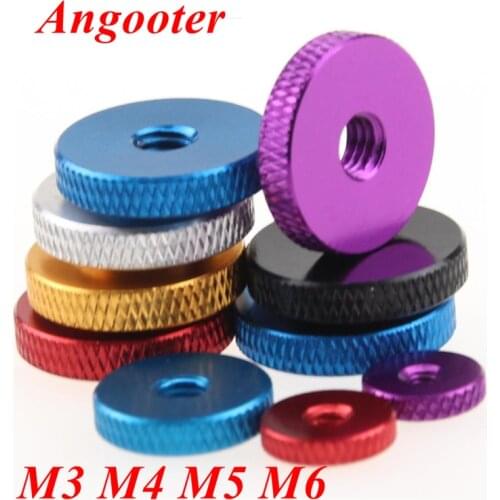 10pcs M3 M4 M5 M6 Plain Hand Nut Knurled Aluminum Thumb nut for Locking airflame aluminum alloy Handnut Multi-color