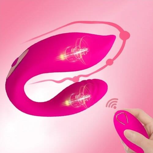 Wireless Remote Control Vibrator U Shape Sex Adult Toys For Couples Double Motors G Spot Vagina Stimulator USB Charge Anal Toys