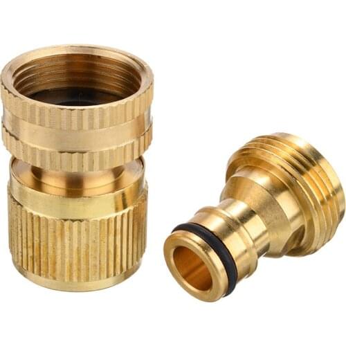 Quick Water Pipe Connectors Hose Tap Adapter Universal Brass Connector For 3/4" Watering Pipe Fitting Garden Irrigation