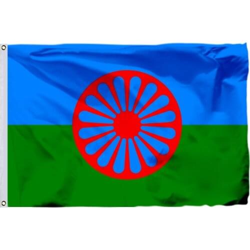 Gypsy Flag Romani people Flag 150X90cm (3x5FT) 120g 100D Polyester Double Stitched High Quality Banner Ensign Free Shipping