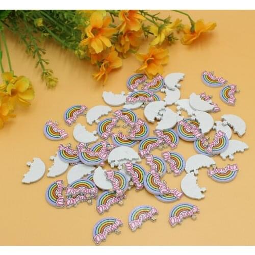 50pcs/lot no Holes Wooden Button fot Craft Accessories Wood Button for DIY Handmade Decoration