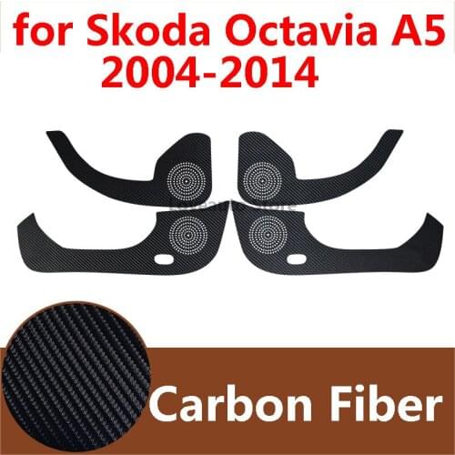 For Skoda Octavia A5 2014 2013 Car Leather Door Anti-Kick Pad Protective Film Car Stickers 4Pcs Accessories 2012 2011 2004-2010