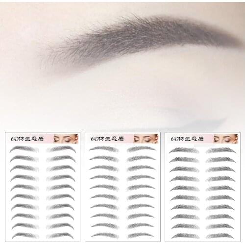 6D Long Lasting Waterproof Makeup Bionic Fake Eyebrow Water Transfer Sticker Makeup Supplies
