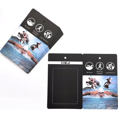 Hot Selling Custom 400gsm Rectangle CMYK Printed Art Paper Tag for cycling short sleeve jersey labels