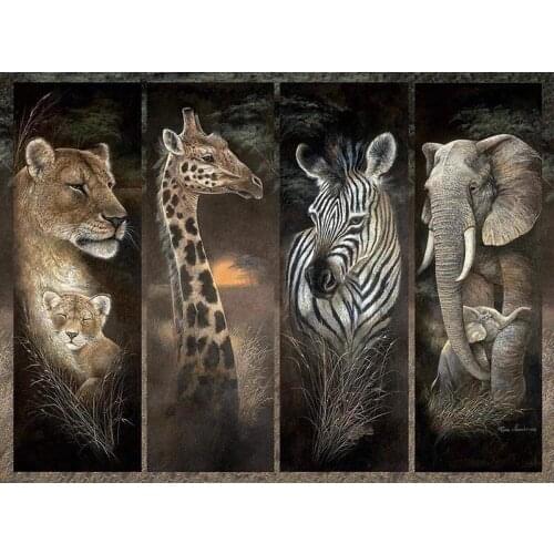 Pride of Africa Animal Embroidery for Needlework Crafts14CT Counted Unprinted DIY Cross Stitch Kits Handmade Arts Wall Decor