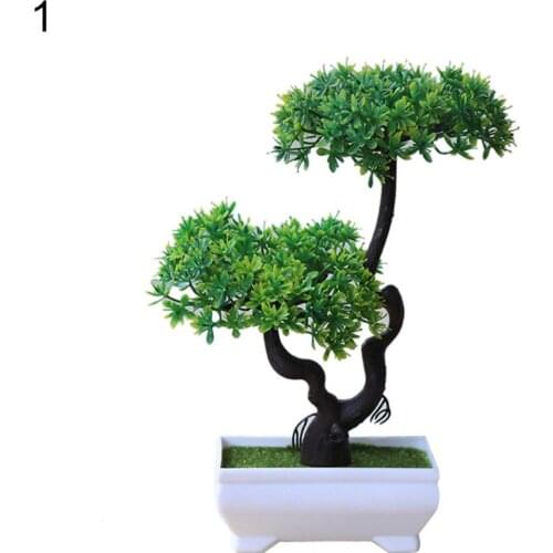 Artificial Plant Tree Bonsai Fake Potted Ornament Home Hotel Garden Decor Gift Small Tree Pot Plants Fake Flowers Decoration