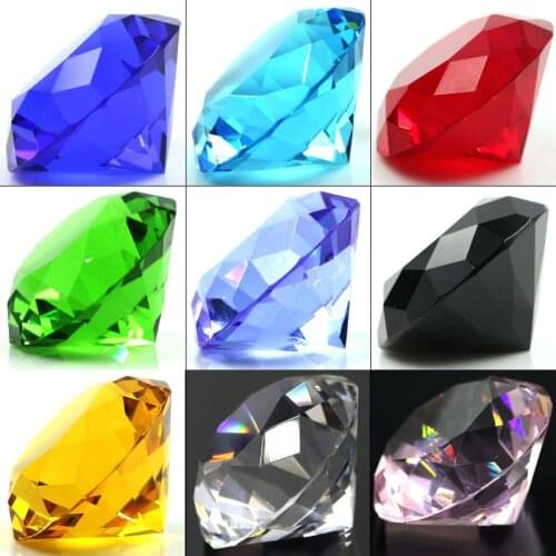Chinese Crystal Beads Wholesale 5pc Excellent Machine Cut High Quality 30mm Faceted Glass Diamond Paperweight For Decoration