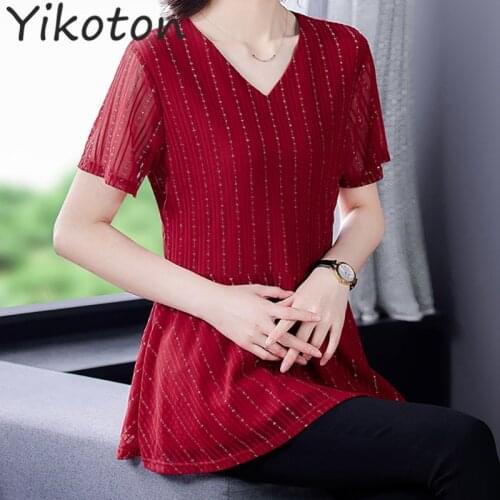 Dress Shirts Summer Women Chiffon Blouses 2021 Office Clothing Top Female Loose Plus Size 4XL Casual Lady Shirt Femme Pullover