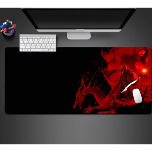 Skyrim Mousepad High Quality Red Dragon Gaming Mouse Pad Gamer Mat Customized Game Computer Keyboard Mat Personalized Gift