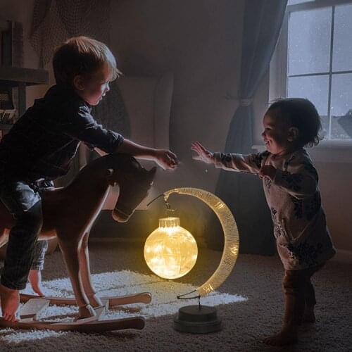 Memorial Gift LED Moon Lamp LED Moon Sepak Takraw Lamp Iron Night Light Home Decoration Sleeping Lantern Light Christmas Gifts