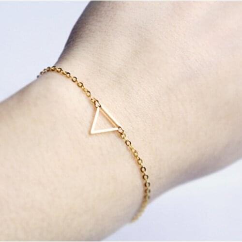 Fashionable Silver Gold Bracelet Bangle Adjustable Geometric Triangle Bracelets For Women Minimalist Jewelry bransoletki damskie