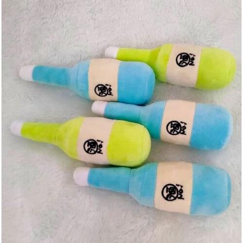 Soft Plush Squeaky Bottle Dog Toys Bite-Resistant Clean Dog Chew Puppy Training Toy Pet Supplies