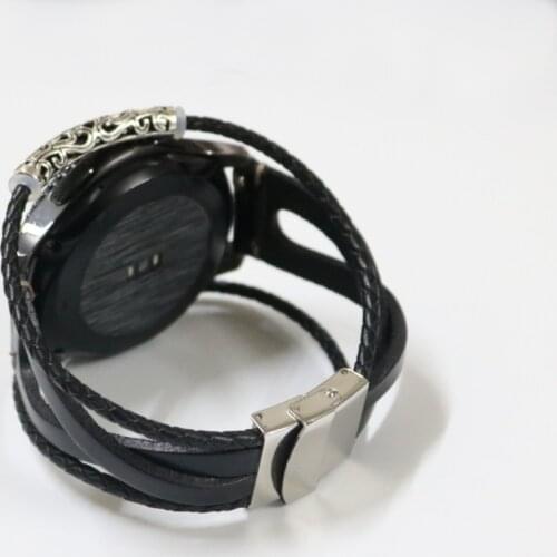 22mm Smart Watch Leather Replacement Band Strap for Huami Amazfit Stratos 2/2S For Samsung Galaxy 46mm Watch Strap Bracelet