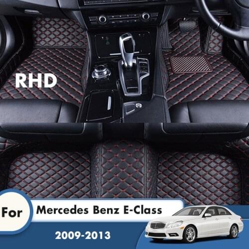RHD Car Floor Mats For Mercedes Benz E-Class 2013 2012 2011 2010 2009 Carpets Auto Styling Foot Pads Car Accessories Interior