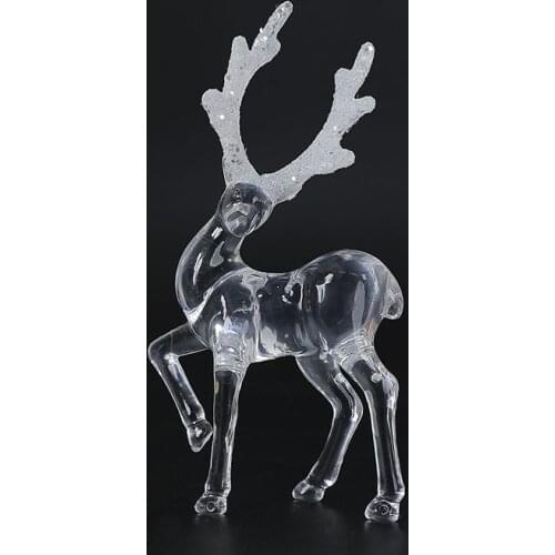 Christmas Reindeer Christmas Crystal Deer Decoration Ornaments Baking Scene Dress Up Christmas Themed Crystal Ornaments Glass