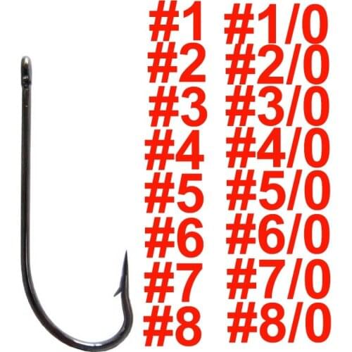 20pcs Long Shank Barbed Fishhook Carp Big Jig Fishing Hook #1-#8 #1/0-#8/0 Oshaughnessy Fish hook