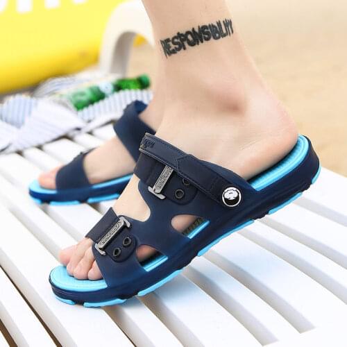 Sandals Mens Summer New Outdoor Non-slip Breathable Mens Shoes Fashion Black Beach Shoes Sandalias Hombre Sandals Men TX441