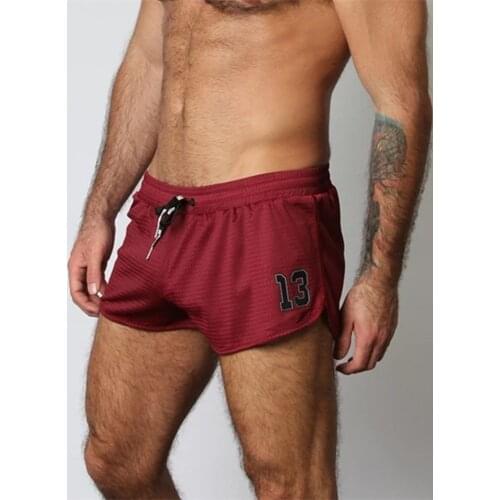 Crazy Muscle fitness mens sexy Mesh shorts Outdoor running workout quick-drying Basketball training pants Bodybuilding shorts