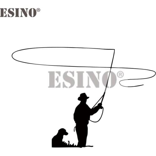 Car Styling Go Fishing With DogPVC 3D Carving Decorative Auto Decal Cartoon Car Sticker Car Body Decal Pattern Vinyl