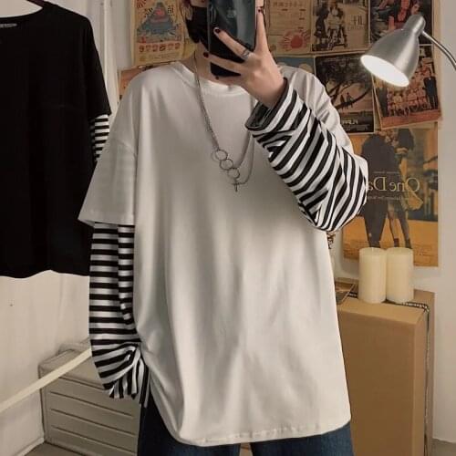 Women Oversized Sweatshirts Striped Long Sleeve Pullovers Ladies Autumn Thin Sweatshirt Girl Crew Neck Tops Loose Streetwear