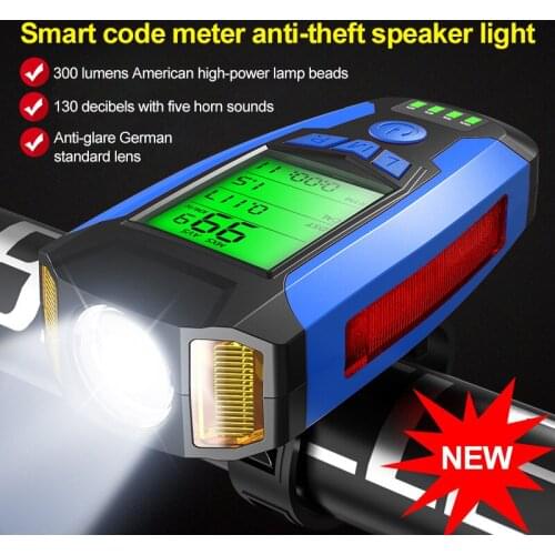 Bicycle Lights Mountain bike headlight Bicycle Night Light Strong Car Headlight with Horn Stopwatch Bicycle Cycling Accessories