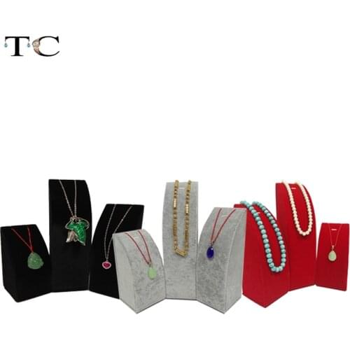 Necklace Display Stand Velvet Women Jewelry Stand Chain Holder Tray Jewelry Organizer Show Rack Jewelry Accessories 3pcs/lot